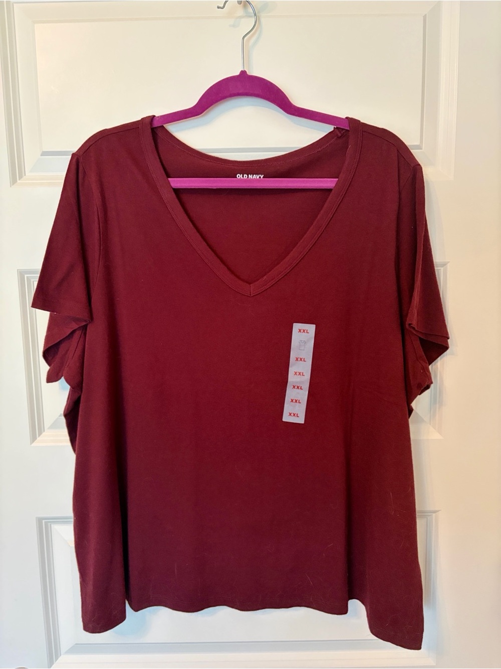 NWT Old Navy V-Neck Short Sleeve Top - Wine/Burgundy